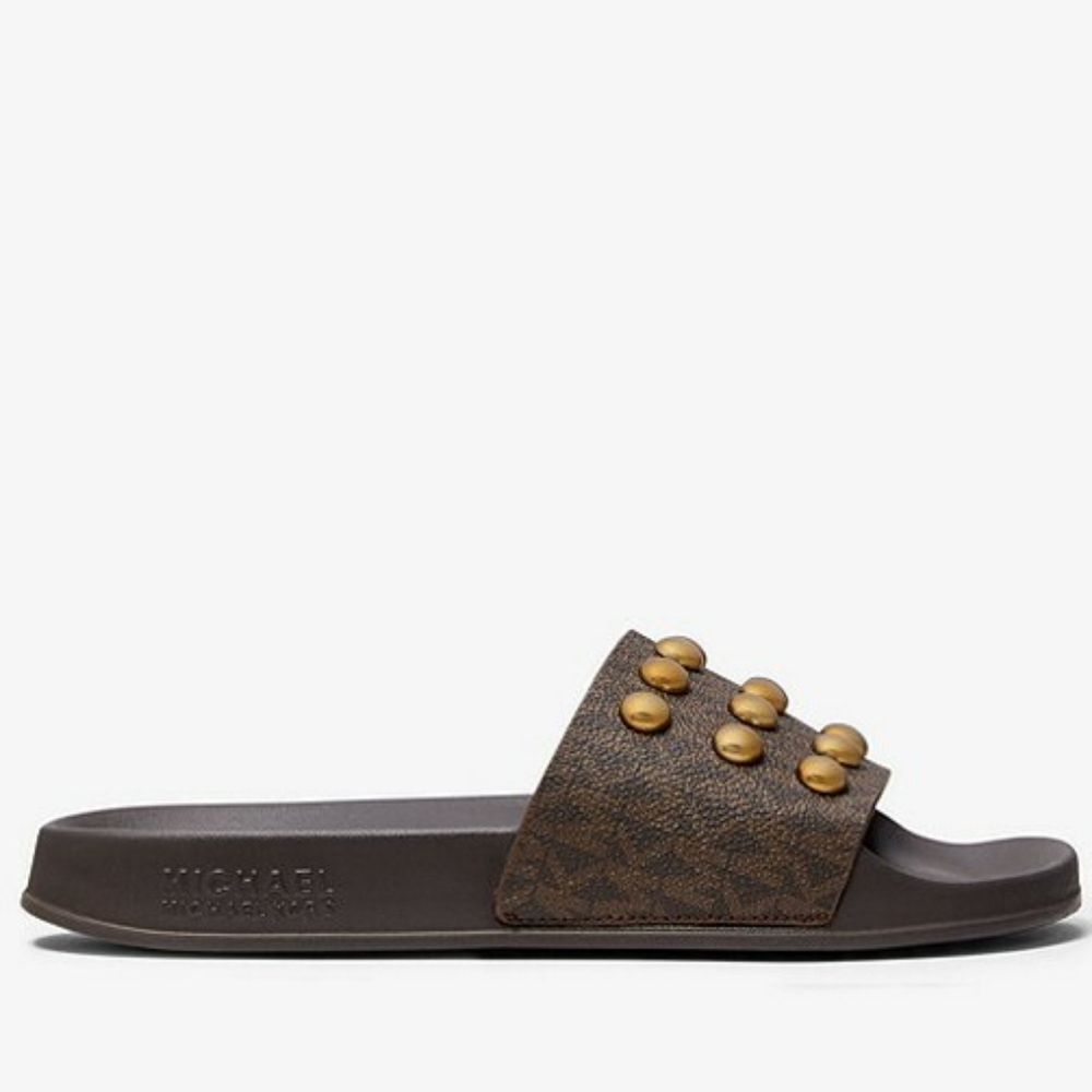 MICHAEL KORS Gilmore Studded Logo Slide Sandal